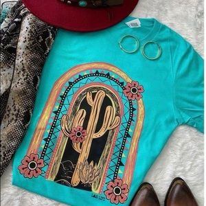 Teal Western T-shirt